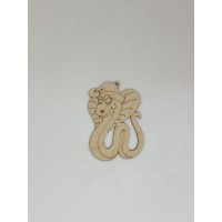 Фигурка из фанеры плоская (подвес) "Год змеи-2"