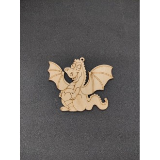 Фигурка из фанеры плоская (подвес) "Влюбленный дракон"