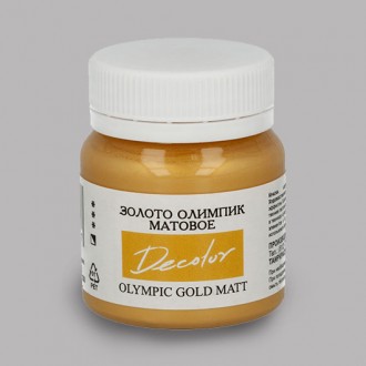 Краска акриловая "ТАИР" художественная  "Деколор", золото олимпик матовое, 50 мл