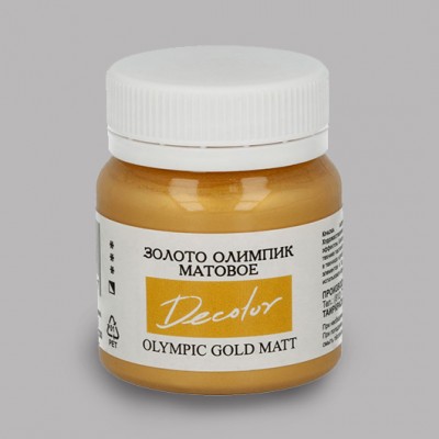 Краска акриловая "ТАИР" художественная  "Деколор", золото олимпик матовое, 50 мл