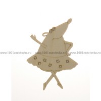 Фигурка подвес из фанеры с контуром "Танцующая крыска"