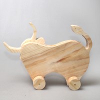 Деревянная заготовка "Бык" на колесиках