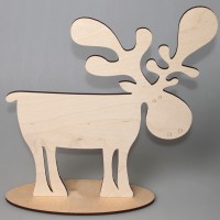 Фигурка плоская из фанеры "Лось-1" (на подставке)