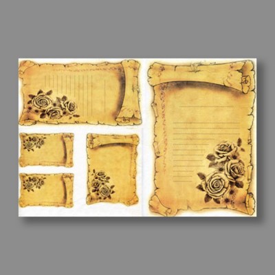 Бумага рисовая IRP 32 x 45 0154 Сверток пергамента с розой "Love2art"