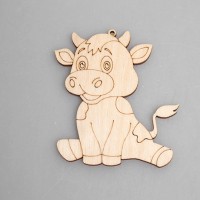 Фигурка-подвес плоская из фанеры "Веселый теленок"