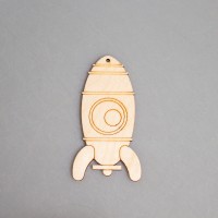 Фигурка-подвес плоская из фанеры "Ракета-1"