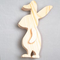 Деревянная пиленная фигурка "Пасхальный кролик -2"