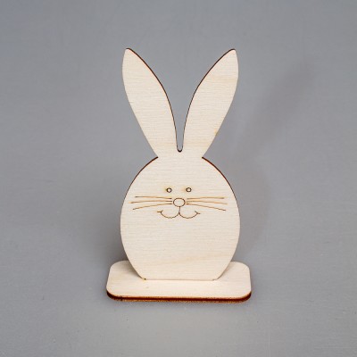 Фигурка из фанеры плоская "Пасхальный кролик "( малая) на подставке