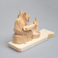 Деревянная богородская игрушка  "Мишкин обед"