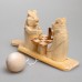 Деревянная богородская игрушка "Мишки играют в шахматы"