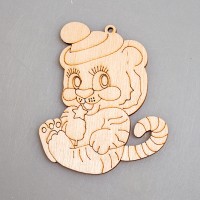 Фигурка-подвес плоская из фанеры "Тигренок волшебник"