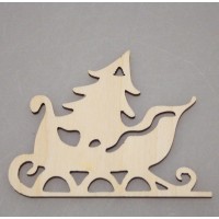 Фигурка подвес из фанеры "Ёлка на санях"