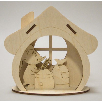 Декоративная объемная картинка "Мышкин дом" из фанеры