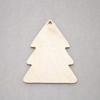 Фигурка плоская из фанеры (подвес) "Новогодняя ёлка-1"