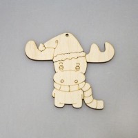 Фигурка плоская из фанеры (подвес) с контуром  "Олененок"