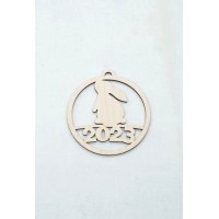 Шар-подвес из фанеры-2 "Год кролика"