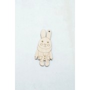 Фигурка из фанеры плоская (подвес) "Зимний кролик"