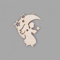 Фигурка-подвес плоская из фанеры "Ангелочек-5"
