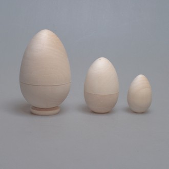 Деревянная заготовка яйцо разборное (3 предмета) 9,5 см, 6 см, 4 см
