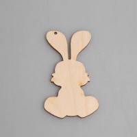 Фигурка-подвес плоская из фанеры "Зайчишка"