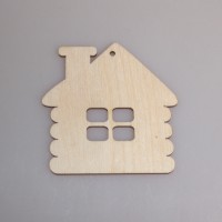 Фигурка-подвес плоская из фанеры "Деревенский домик"