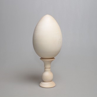 Деревянная заготовка яйцо 13,5 см на подставке 9 см