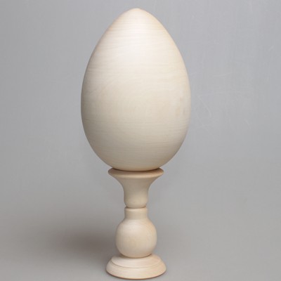 Деревянная заготовка яйцо 15,5 см на подставке 9 см