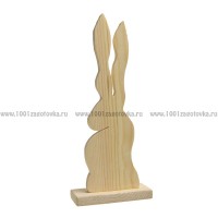 Интерьерный заяц из дерева (на подставке)