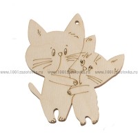 Фигурка подвес с контуром из фанеры "Котики"