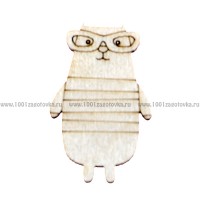 Заготовка для значка из фанеры "Кот ученный"