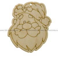 Фигурка подвес из фанеры с контуром "Санта Клаус"