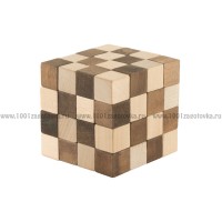 Головоломка "Куб змейка" 4х4 из дерева