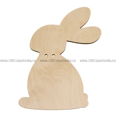 Деревянный силуэт "Кролик" из фанеры (с отверстиями под бант)
