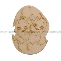 Подвес пасхальный плоский "Цыплятки" из фанеры