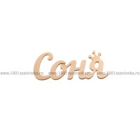 Надпись плоская из фанеры с именем "Соня"