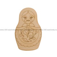 Фигурка плоская  с контуром из фанеры "Матрёшка" (малая)