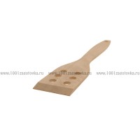 Деревянная лопатка для кухни с отверстиями 24,5 см
