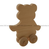 Игрушка из дерева "Мишка" (на колесиках)