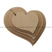 Набор подвесов из дерева "Сердечко"