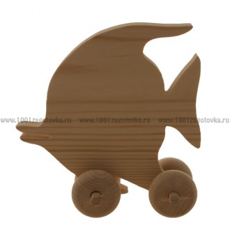 Деревянная игрушка "Рыбка-2" (на колесиках)