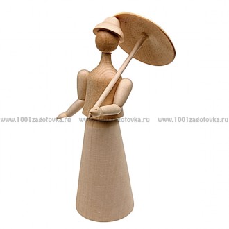 Фигурка из дерева "Дама с зонтиком"