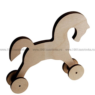 Деревянная игрушка "Лошадка-3" (на колесиках)